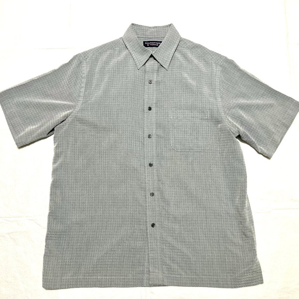 Roundtree & Yorke Men’s M Short Sleeve Button Down Shirt Top Career Casual Work